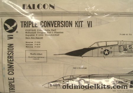 Falcon 1/48 F-106B / F4H-1 / F-105 B Conversion Kits - Bagged plastic model kit